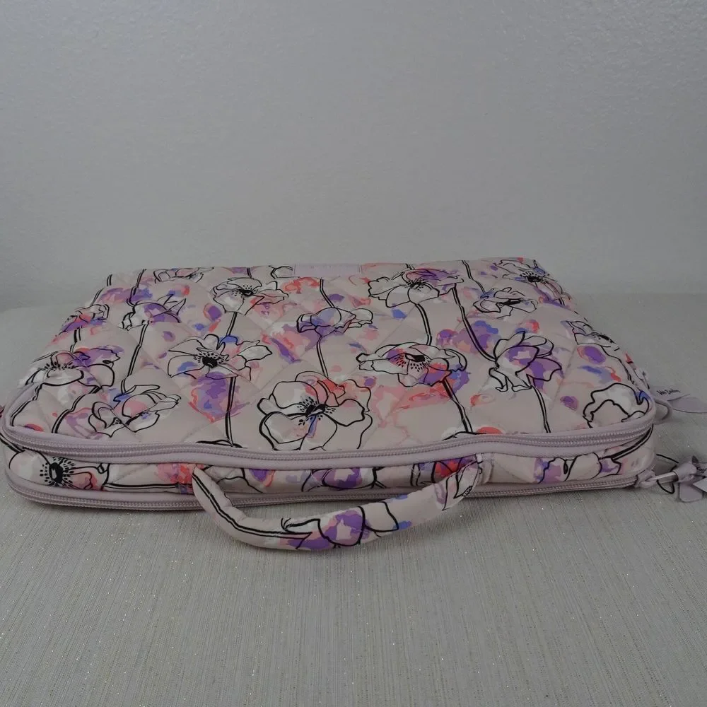 VERA BRADLEY Ultralight Laptop Workstation Crossbody Anemone Watercolor Pink NWT